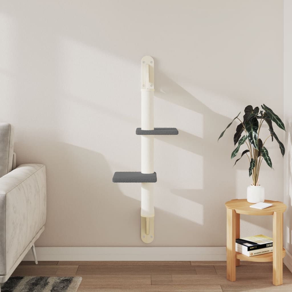 Wall-Mounted Cat Tree With Scratching Post 108 Cm