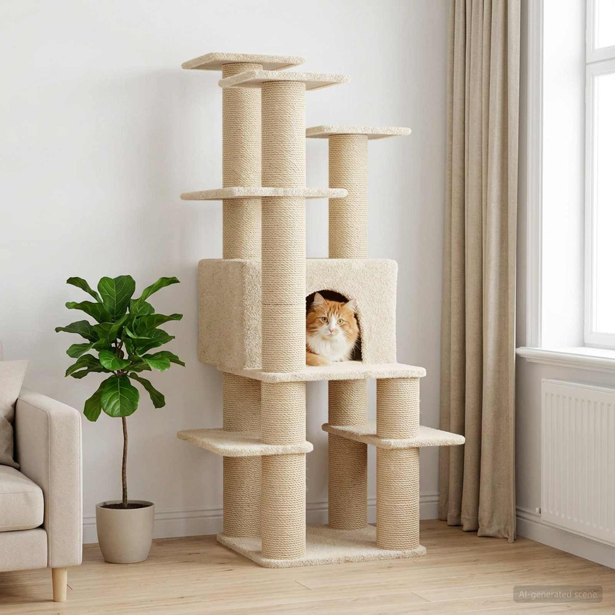 Cat Tree With Sisal Scratching Posts 161 Cm