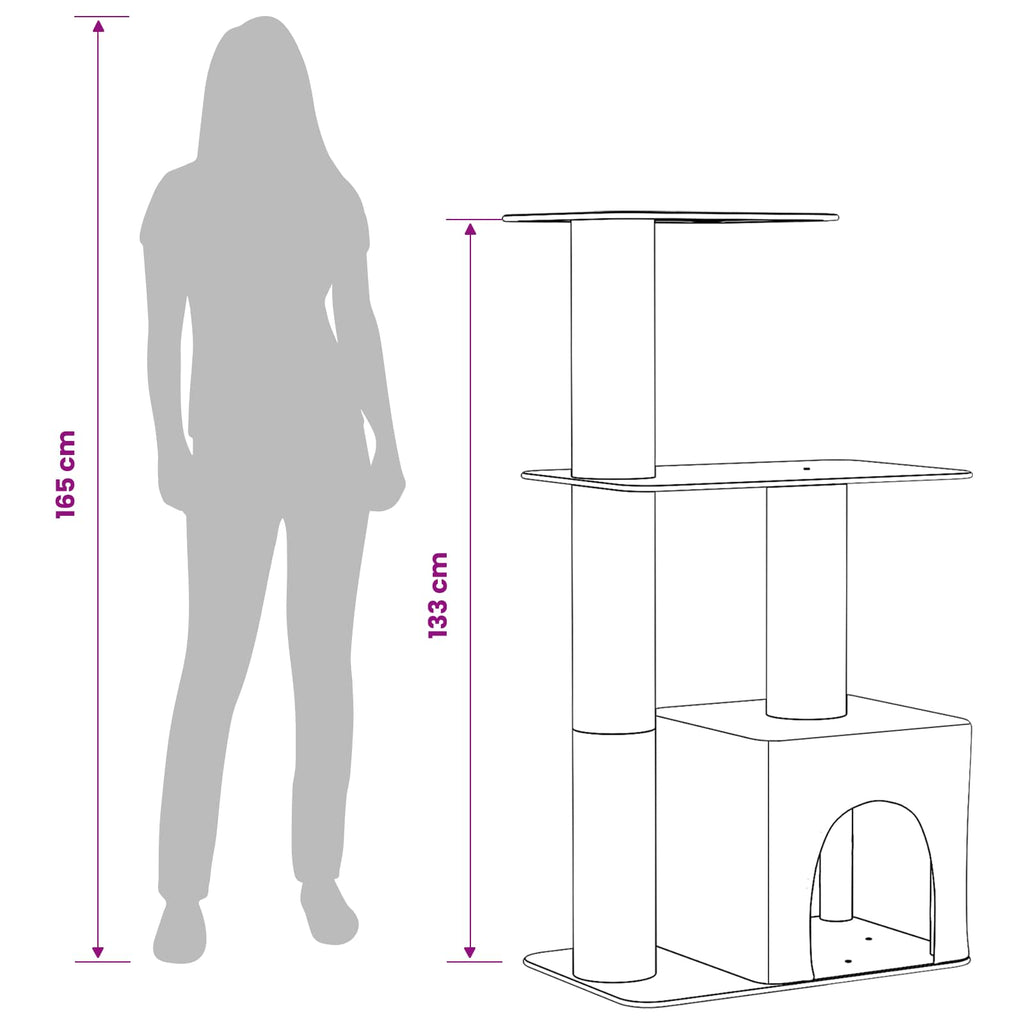 Cat Tree With Sisal Scratching Posts 133 Cm