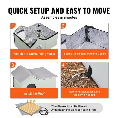 Heated Outdoor Cat Shelter — Insulated Winter Kitty House with Thermostat