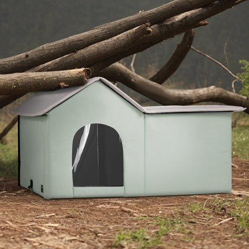 Heated Outdoor Cat Shelter — Insulated Winter Kitty House with Thermostat