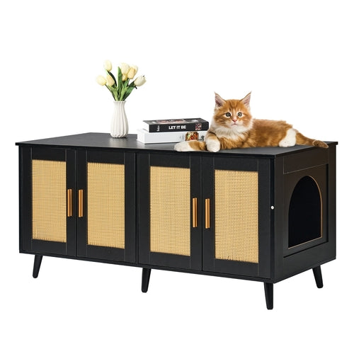 Hidden Litter Box Cabinet for 2 Cats — Stylish Furniture-Grade Enclosure