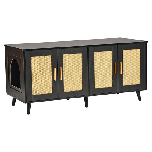 Hidden Litter Box Cabinet for 2 Cats — Stylish Furniture-Grade Enclosure