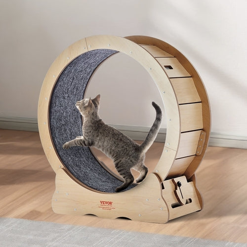 Luxury Cat Exercise Wheel — Solid Wood Running Wheel for Indoor Cats