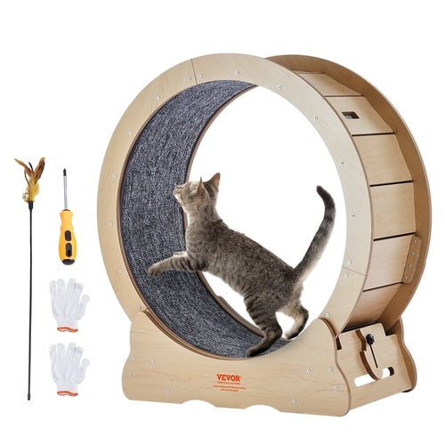 Luxury Cat Exercise Wheel — Solid Wood Running Wheel for Indoor Cats